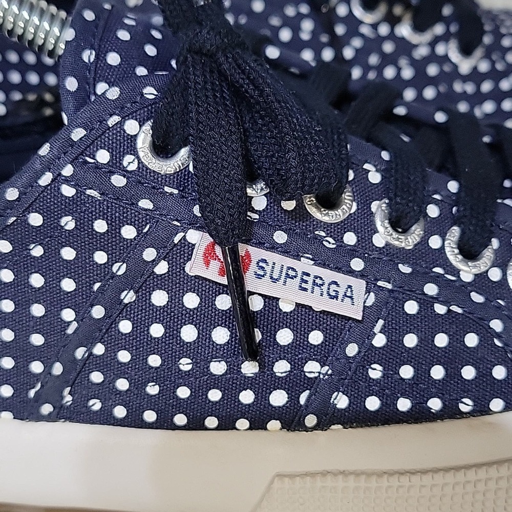 Superga Navy Polka Dot Sneakers - Picture 3 of 11